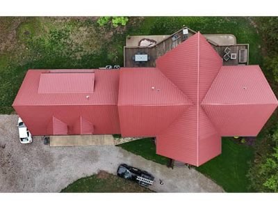 Red Metal Roof Installation